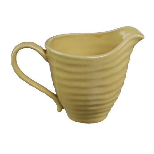 Pale Yellow Ceramic Ripple Creamer