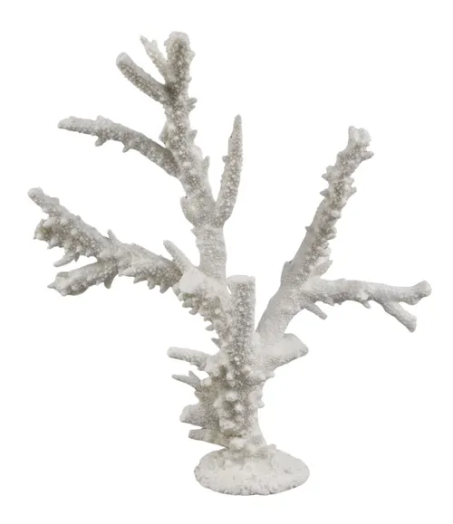 White Resin Coral Branch On Base