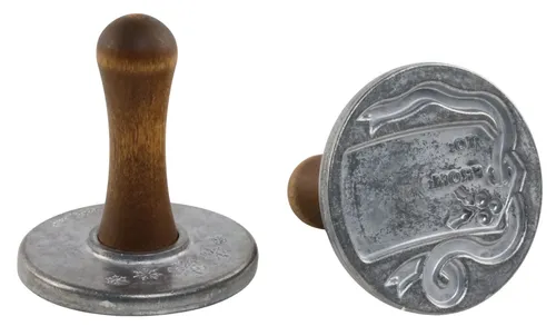 Wood & Metal Christmas Card Cookie Stamp