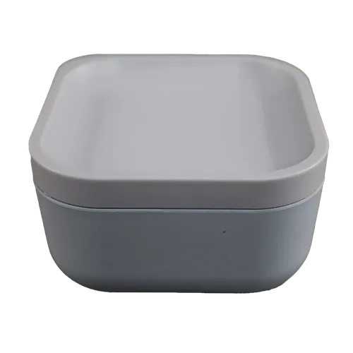 Matte Grey Cube Plastic Reusable Food Container