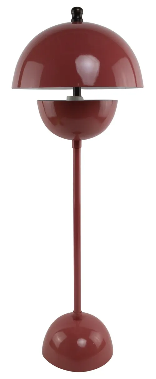 Cranberry Red Metal Mushroom Table Lamp