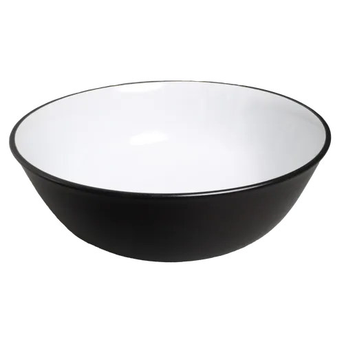 Black Ceramic Serving Bowl With White Interior
