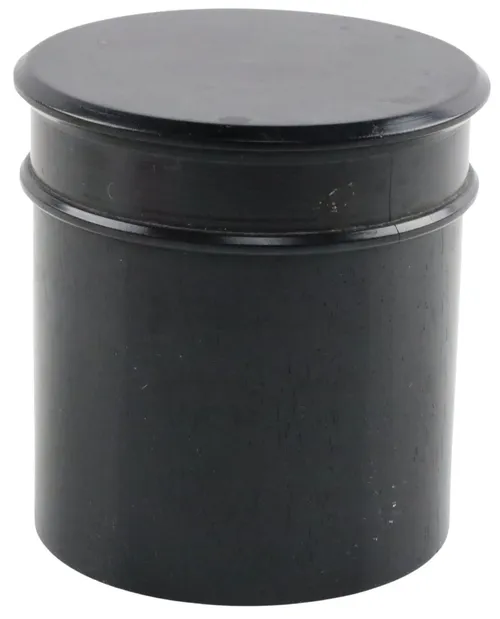 Antique Ebonised Wood Canister With Lid