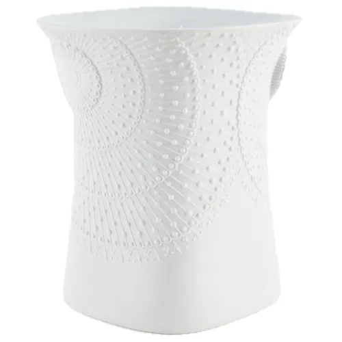White Pinwheel Spheres Ceramic Vase
