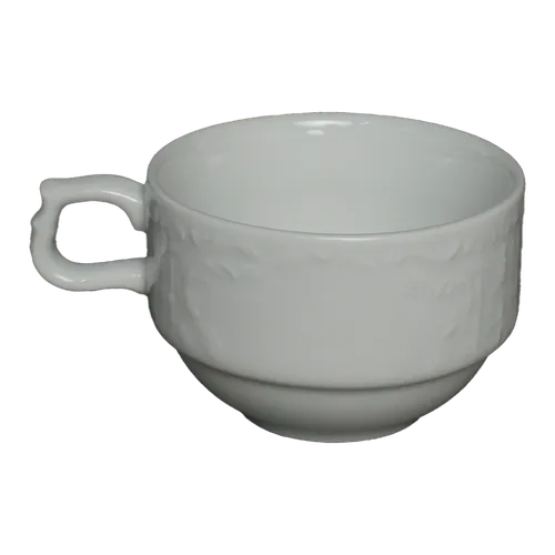 White On White Embossed Teacup