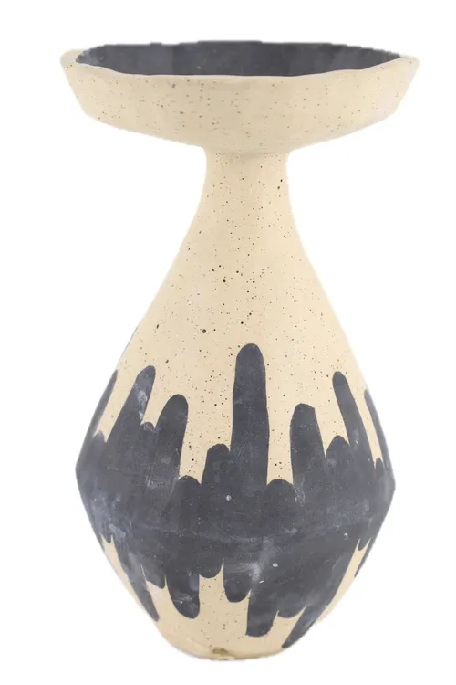 Black Finger Speckled Bud Vase