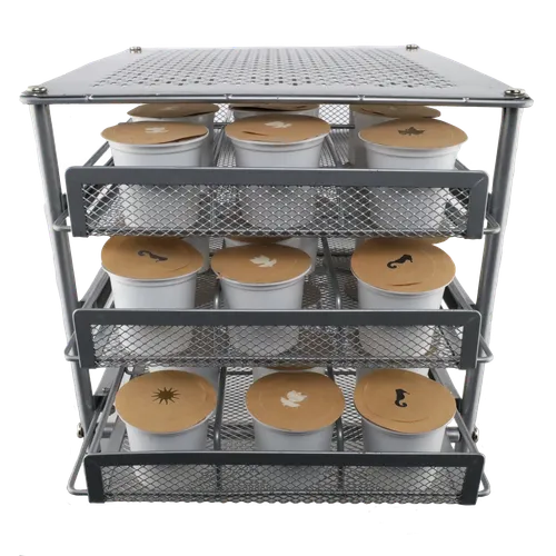 Gun Metal 3 Drawer Coffee Pod Rack