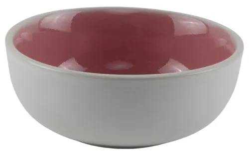 White Small Bowl With Pink Interior