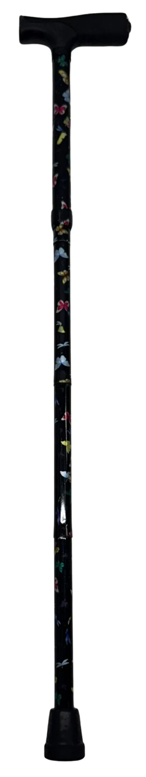 Black Butterfly Foldable Metal Cane