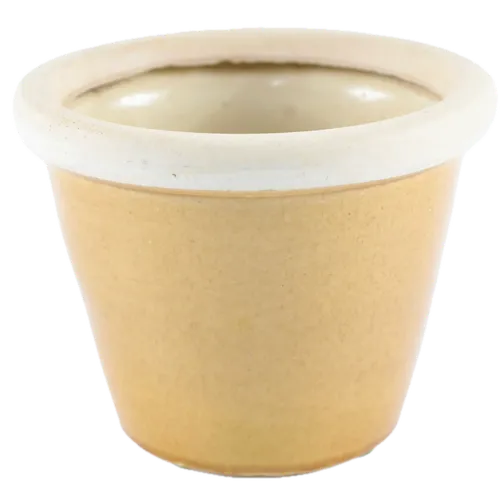 Burnt Yellow Glazed Ceramic Plant Pot