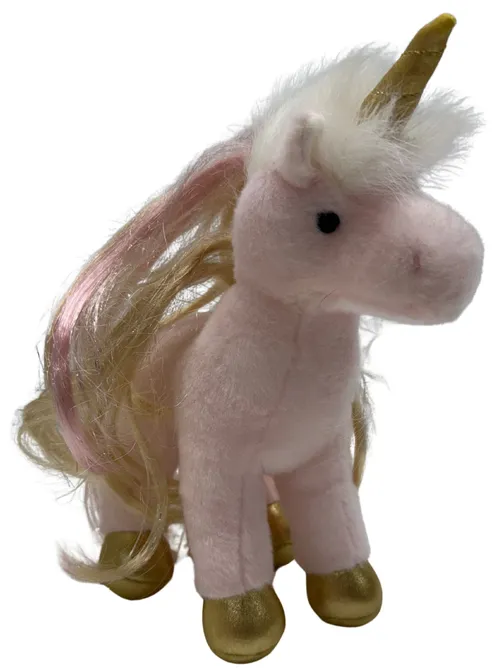 Pink Stuffed Unicorn With Long Mane