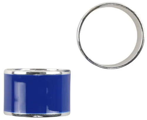 Blue Enamel Metal Napkin Ring