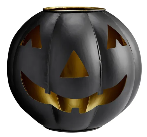 Black Metal Jack O Lantern Candle Holder