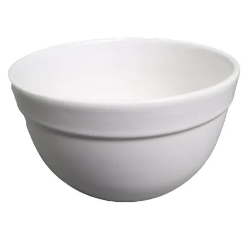 White Ceramic Rimmed Mixing Bowl -Medium 