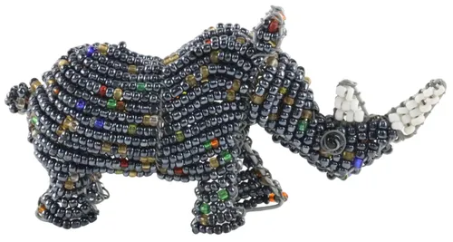 Beaded Rhino Figure