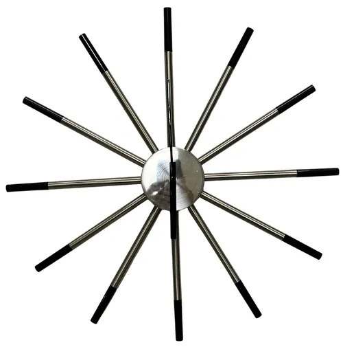 Black & Silver Spoke Clock