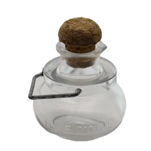 Mini Clear Glass Olive Oil Jar With Cork