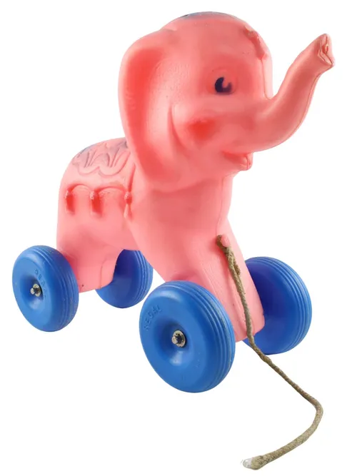Vintage Pull Along Pink Elephant