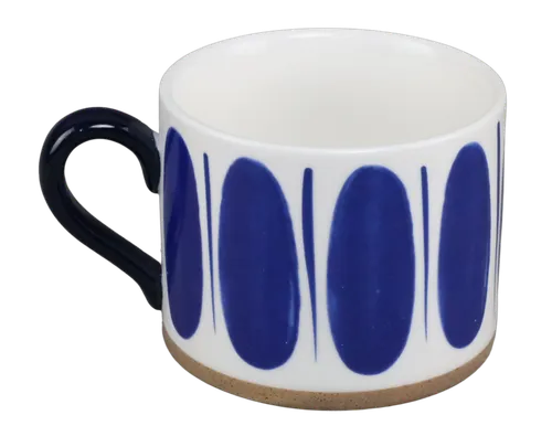 White With Blue Abstract Ovals Mug