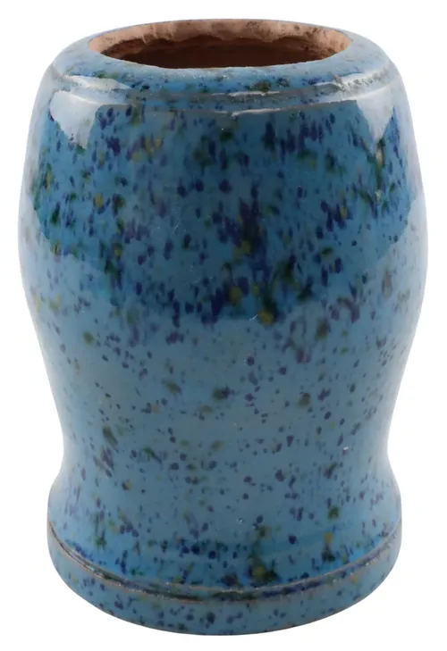 Speckled Blue Glazed Pottery Vase
