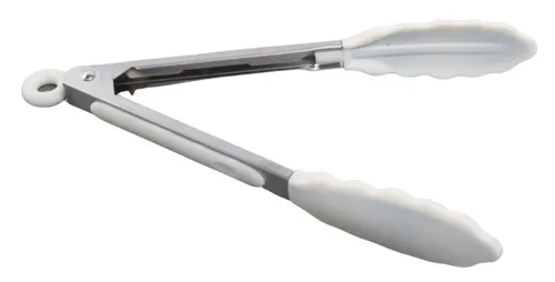 Metal Tongs With White Tips