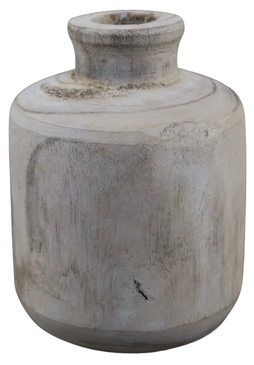 Light Wood Carved Vase