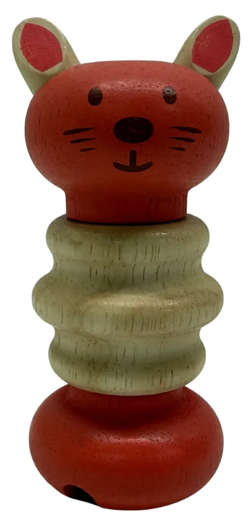 Red Wood Cat Baby Toy