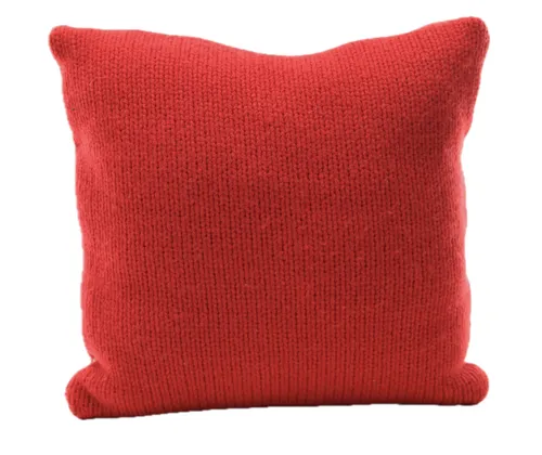 Red Knit Christmas Snowman Throw Pillow