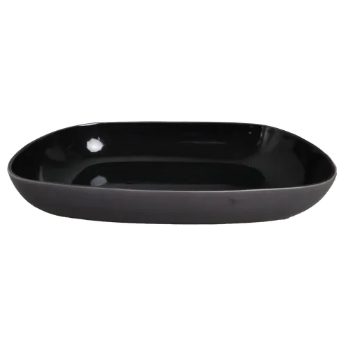 Matte Grey With Gloss Black Interior Rectangular Stoneware Serving Dish