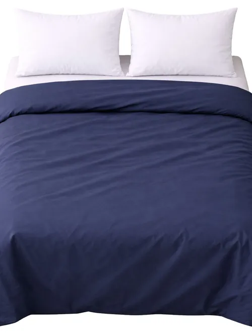 Navy Blue Velvet Duvet Cover - Double