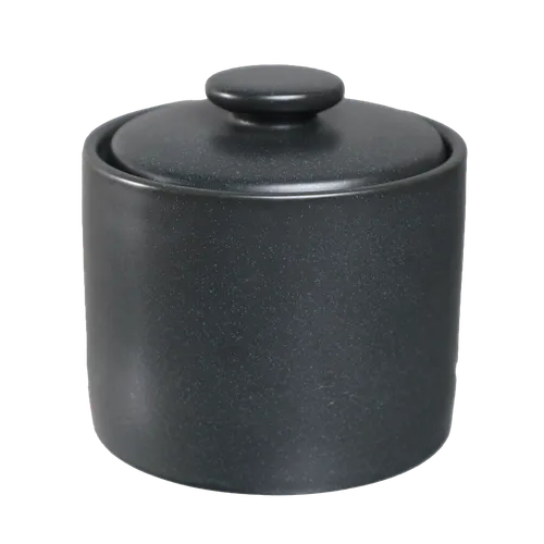 Matte Black Sugar Bowl With Lid