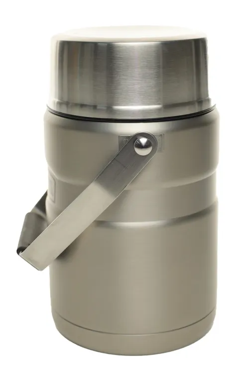 Matte Sterling Stainless Steel Metal Fat Boy Thermos