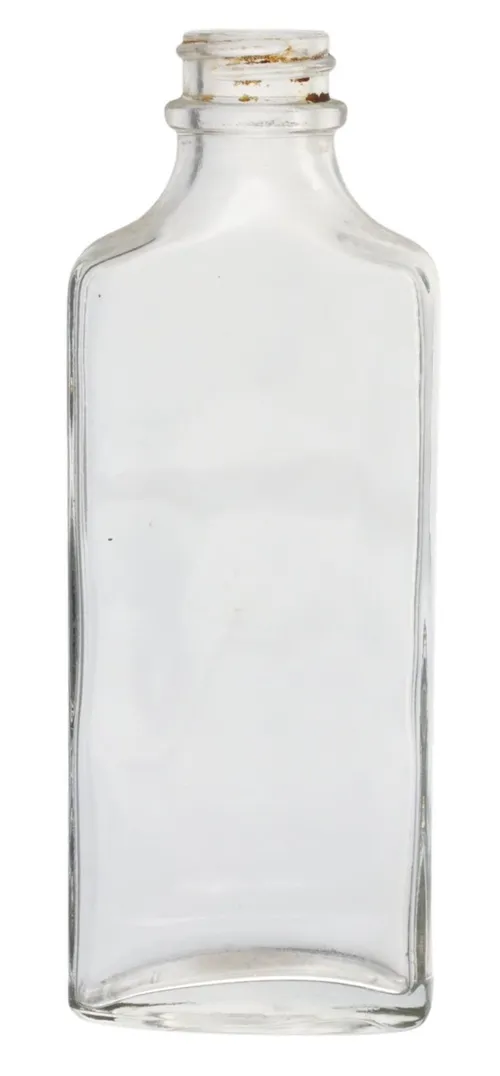 Antique Clear Glass Apothecary Bottle - E