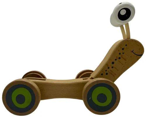 Natural Wood Snail Pull Along Toy