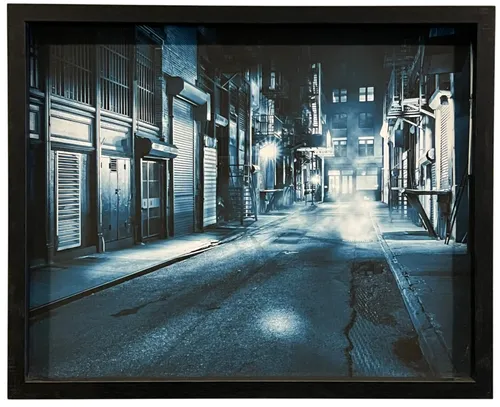 Night Alley In Black Frame