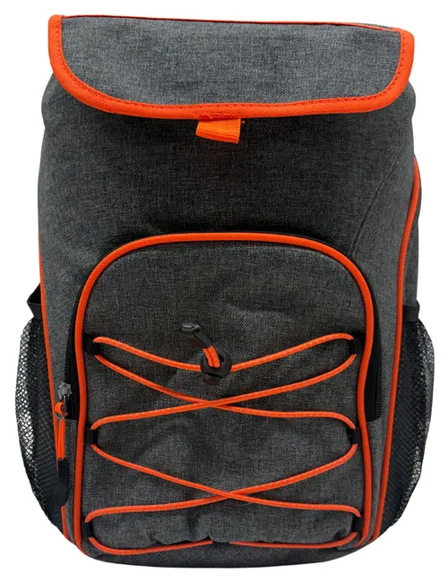 Grey & Orange Fabric Backpack Cooler