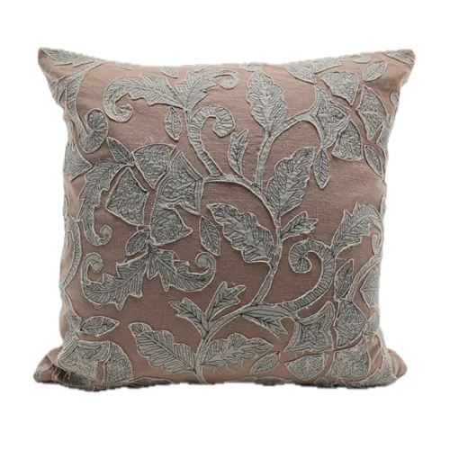Cinerous Pink Loose Leaf Throw Pillow