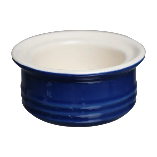 Navy Blue Short Ribbed Ceramic Ramekin