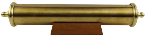 Brass Scroll Holder On Wood Stand