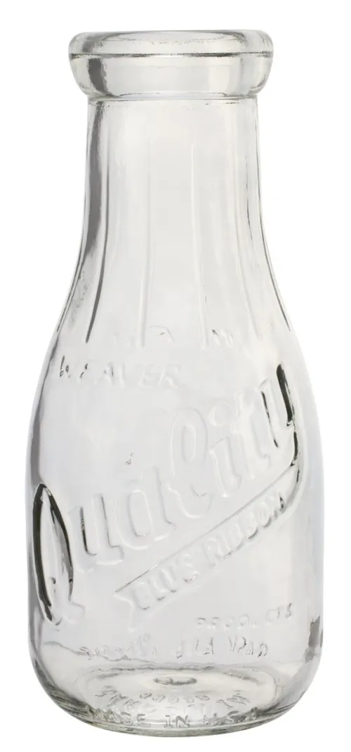 Antique Clear Glass Quality Milk Bottle