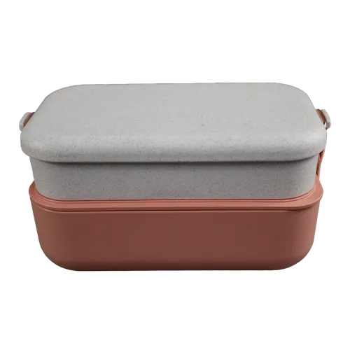 Sandstone & Melon Double Stack Melamine Travel Lunch Container Set