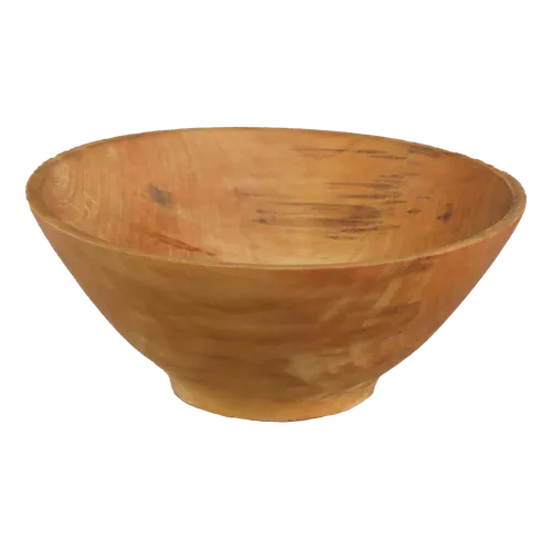 Orange Teak Wood Serving Bowl