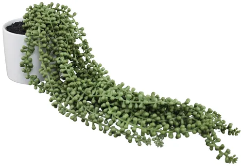 Artificial Pea Plant In White Ceramic Pot