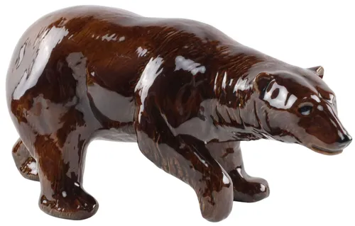 Brown Ceramic Bear Figure