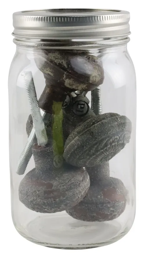 Clear Glass Jar With Ornate Door Knobs
