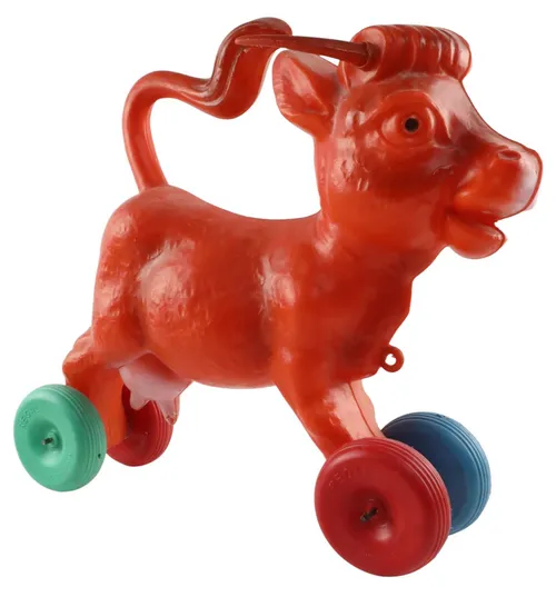 Vintage Pull Along Bull