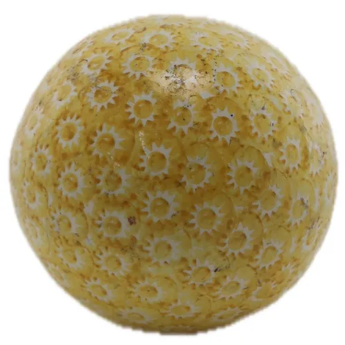 Yellow Sunburst Antique Ceramic Carpet Ball
