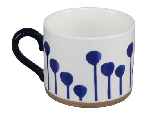 White With Blue Abstract Trees Mug