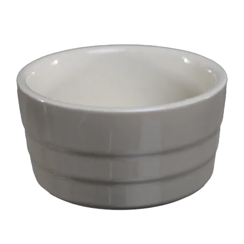 Stone Beige Ribbed Ceramic Ramekin