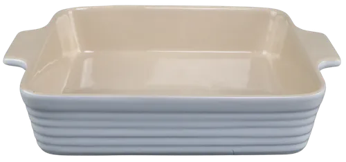 White Ribbed Ceramic Rectangular Baking Dish